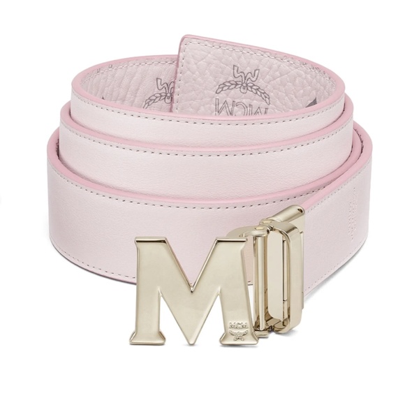 NWT $295 MCM Logo Buckle Reversible and Customizable Belt in Pink! - Picture 2 of 3